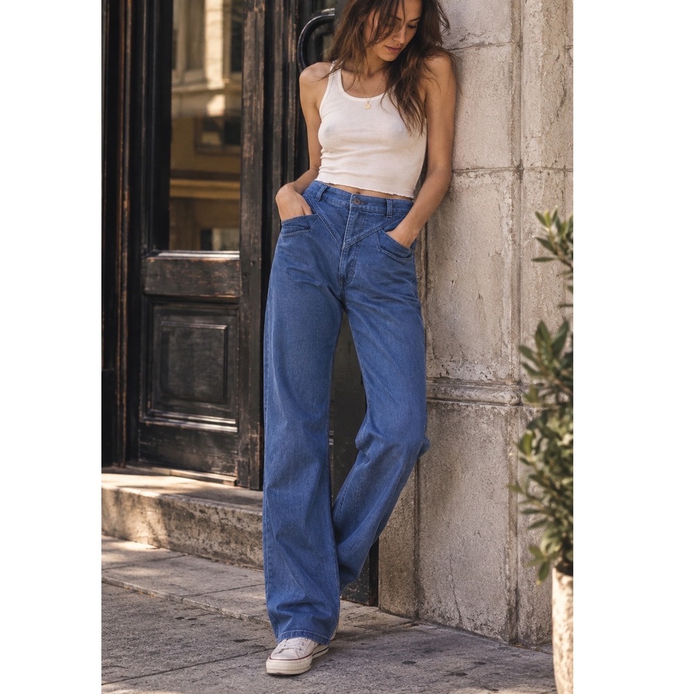 Vintage 80s Rockies Bareback Western V Yoke High Rise Jeans Blue